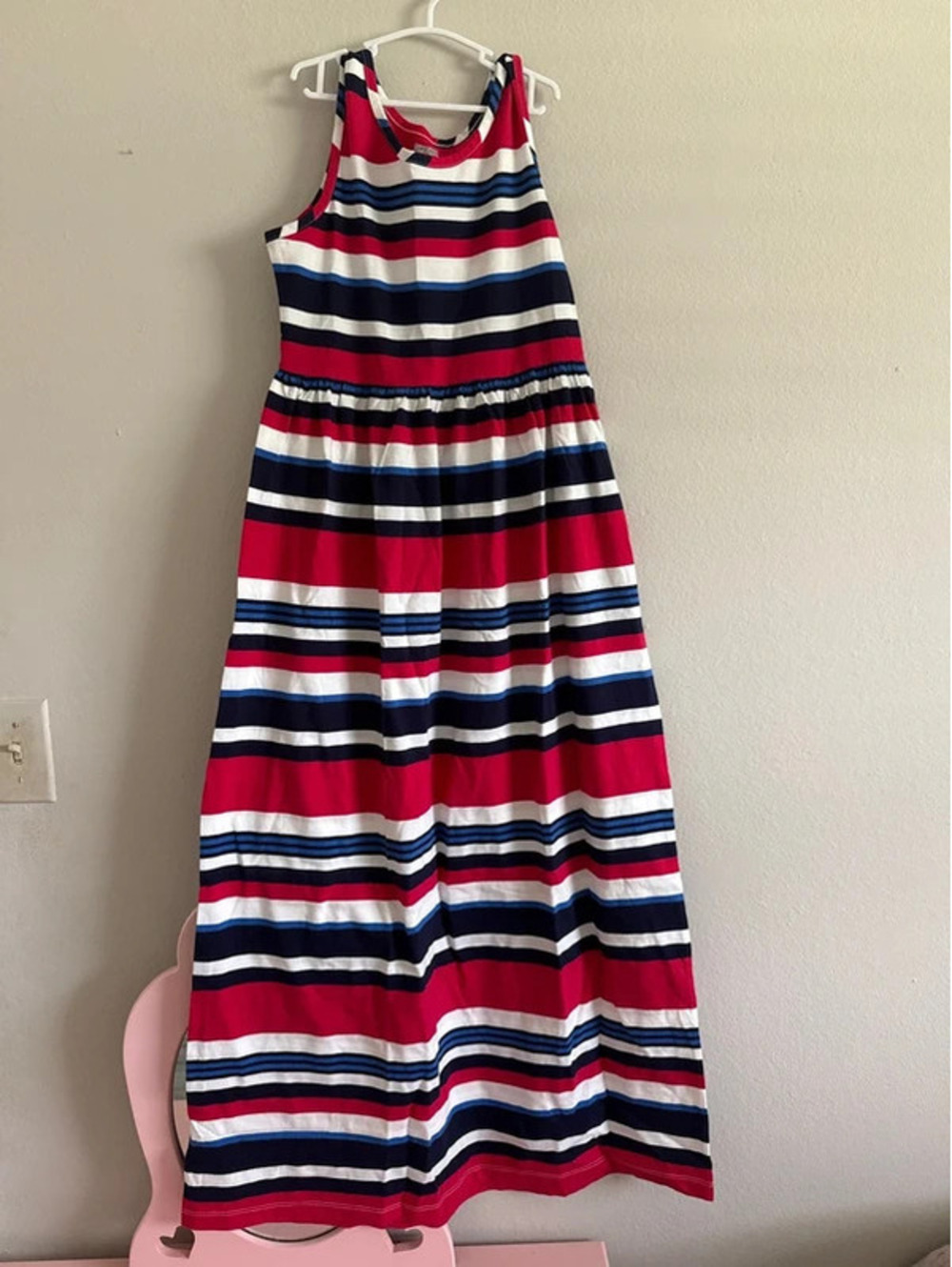 Gymboree red, white and blue striped tank top maxi dress